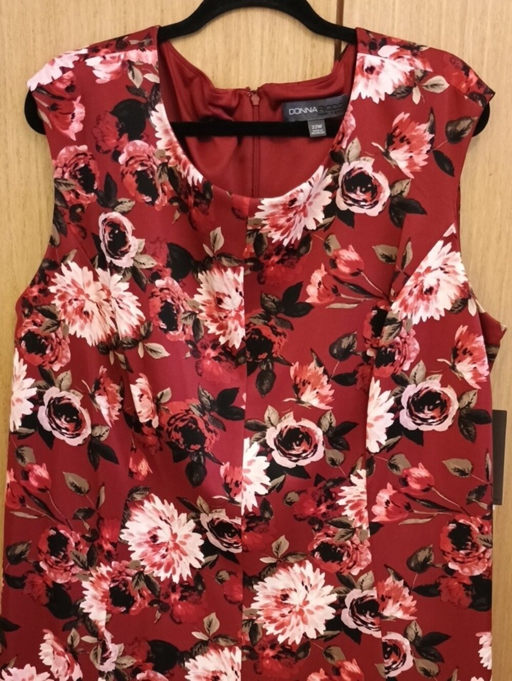 + SZ NWT Donna Ricco SZ 22W Sleeveless Floral Dress with Black Lace Trim - Picture 3 of 9
